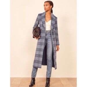 Reformation York Coat (blue plaid)